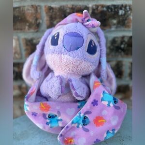 Disney Parks Lilo & Stitch Baby Angel Tropical Hoodie Blanket Pouch Plush